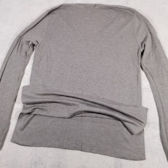 ZaraKnit Grey V-Neck Lightweight Knit Sweatshirt - Picture 5 of 7